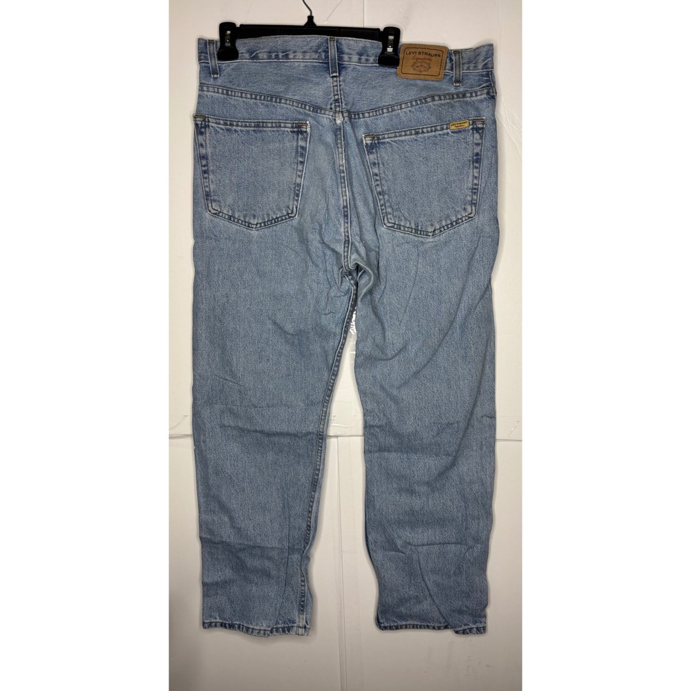 Levi Strauss Signature Regular Fit Light Wash Blue Denim Jeans Mens 38x30